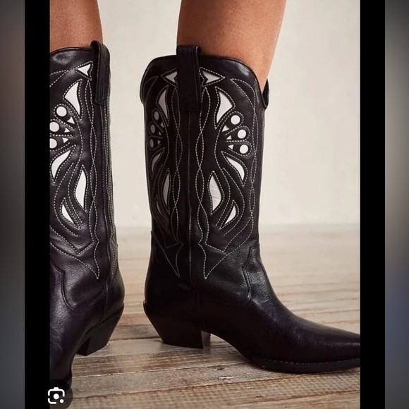 Free People Rancho Mirage Black Western Boots - Picture 14 of 15